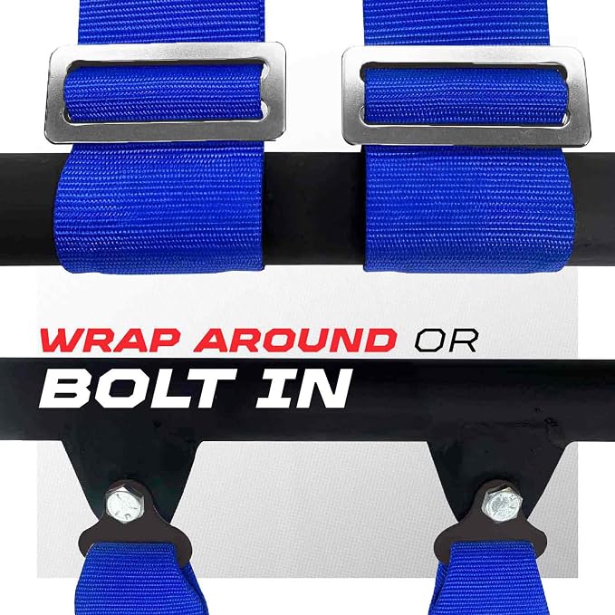 1pc Blue 5 Point Harness for Bucket Seat, Latch Release, 9 Color Options, Racing Harness 5 point, Race Car, UTV, RZR [6003]