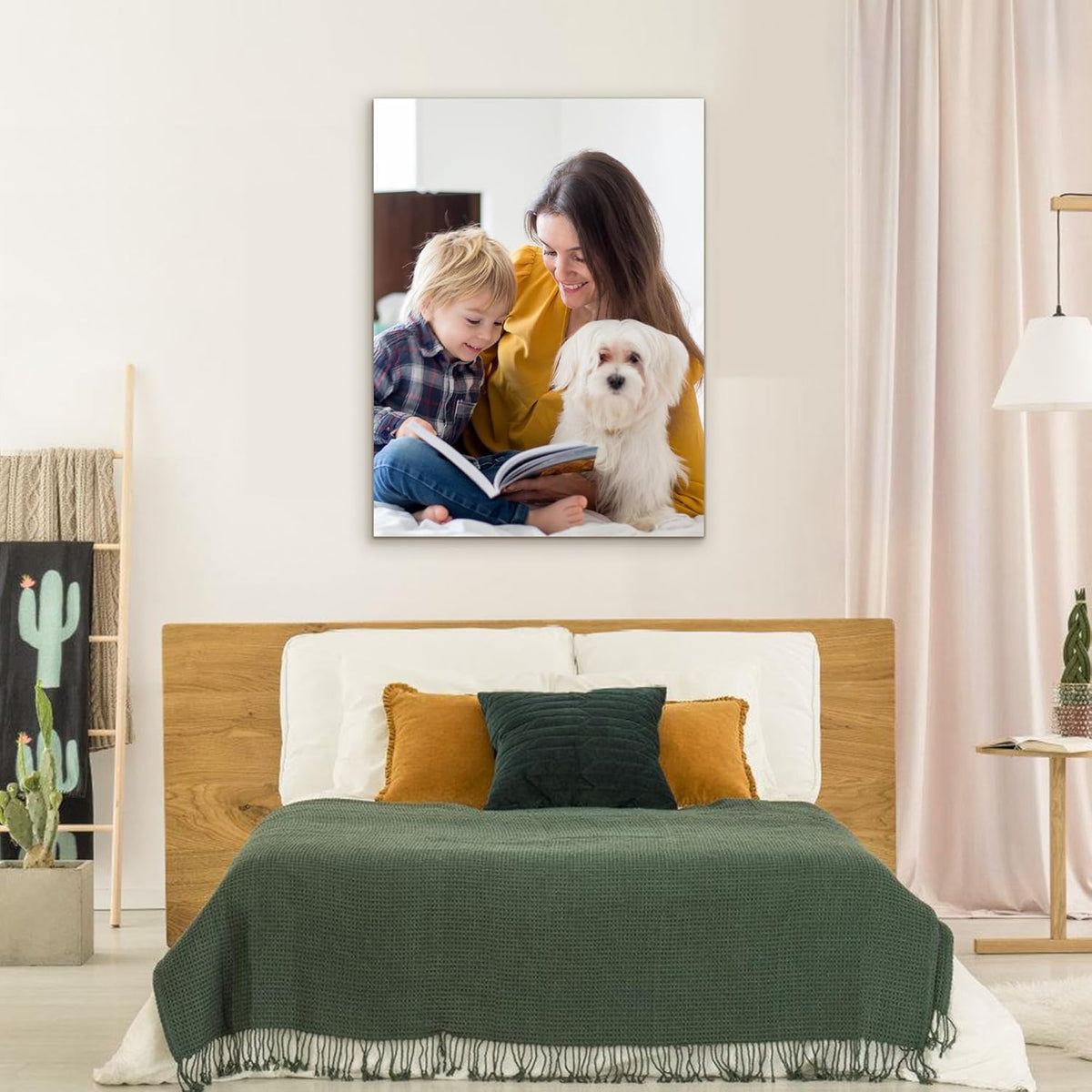 Custom Canvas Prints with Your Photos- Personalized Print Canvas Pictures, Custom Wall Art Gift for Living Room, Bedroom, Wedding Family Baby Pets Framed 16 x 20 inche