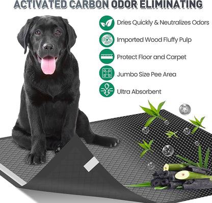 37"x54" Activated Charcoal Dog Pee Pads - 100 Count,Extra Large,Super Absorbent,Leakproof,Long-Lasting Odor Control-Essential pet Training Pads for Large Dogs