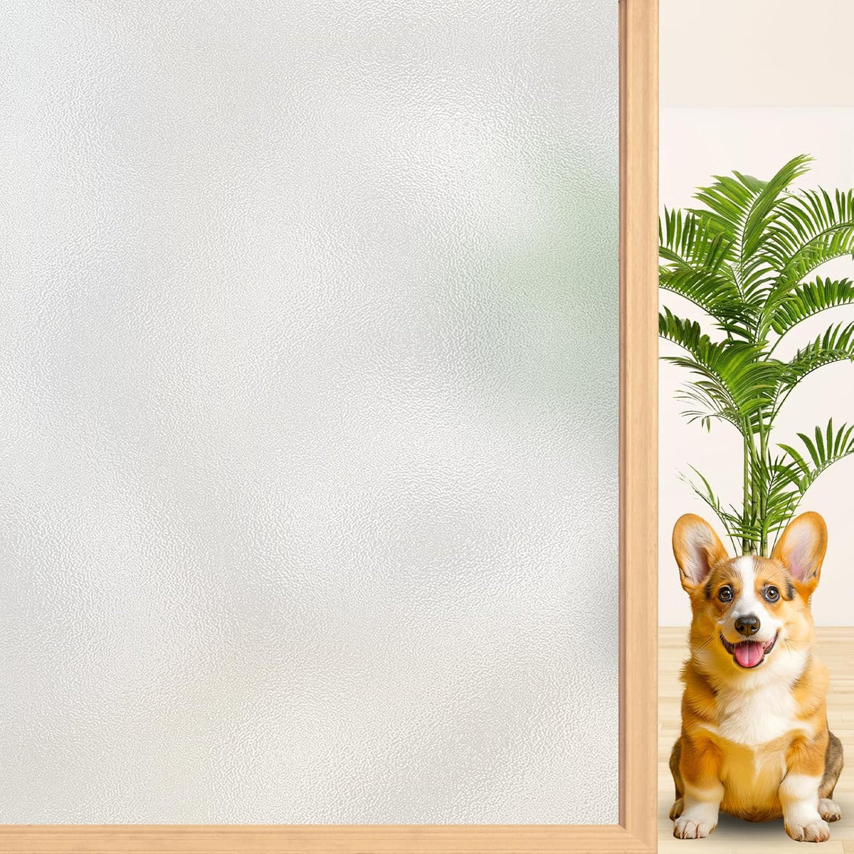 Niviy Frosted Glass Window Privacy Film with Free Installation Tools 23.6 x 236 Inch Static Cling Bathroom Window Frosting Film Day and Night Privacy Windows Cling Home Glass Door Cover