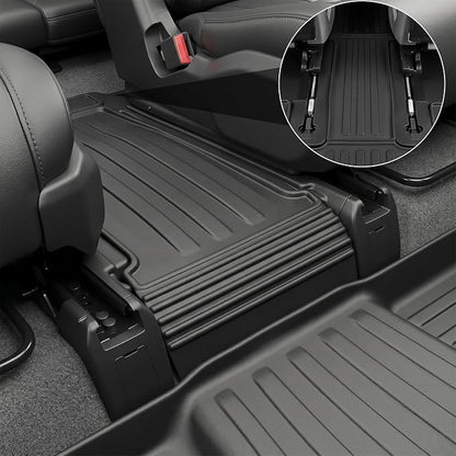 Auxko All Weather Floor Mats Fit for Kia Telluride 2020-2025 with 2nd Bucket Seat Without Center Console Liner Telluride Accessory All Season Guard Odorless Anti-Slip Floor Mat