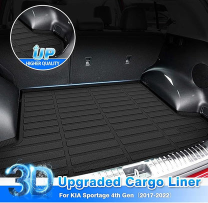 Cartist Custom Fit for Cargo Liner KIA Sportage 2017-2022 (Cargo Tray in Upper Deck Position) All Weather Trunk Mat Anti-Slip Rear Trunk Floor Mat Waterproof TPE