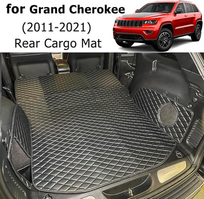 for 2011-2021 Jeep Grand Cherokee Trunk Mat and Rear Backrest Mat Cargo Liners All Weather Anti-Slip