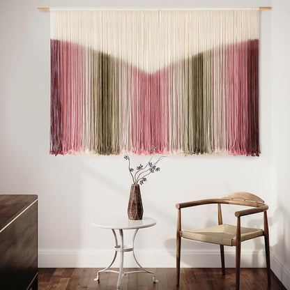 IOWER Large Macrame Wall Hanging Boho Wall Decor Large Scale Tie-Dye Yarn Living Home Room Boho Wall Decor for Bedroom Home Wall Art 57" W x 35" L