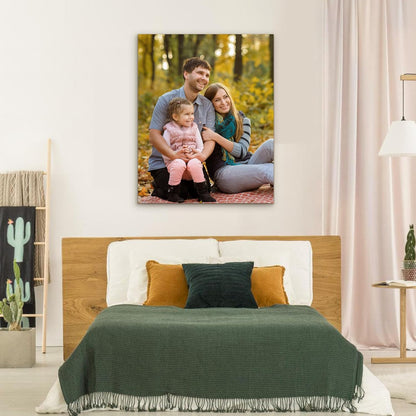 Custom Canvas Prints with Your Photos- Personalized Print Canvas Pictures, Custom Wall Art Gift for Living Room, Bedroom, Wedding Family Baby Pets Framed 8 x 10 inche