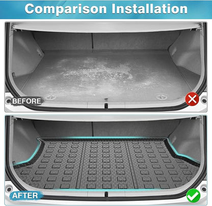 Mixsuper Custom Fit Cargo Liner for 2010-2011 Toyota Prius Base, 2012-2015 Toyota Prius Two/Three/Four/Five, All Weather Rear Cargo Trunk Mat Black
