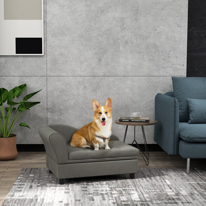 Pet Sofa Dog Sofa for Small Dogs with Storage, Gray