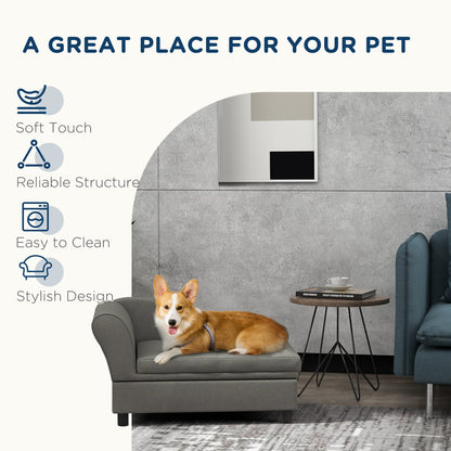 Pet Sofa Dog Sofa for Small Dogs with Storage, Gray