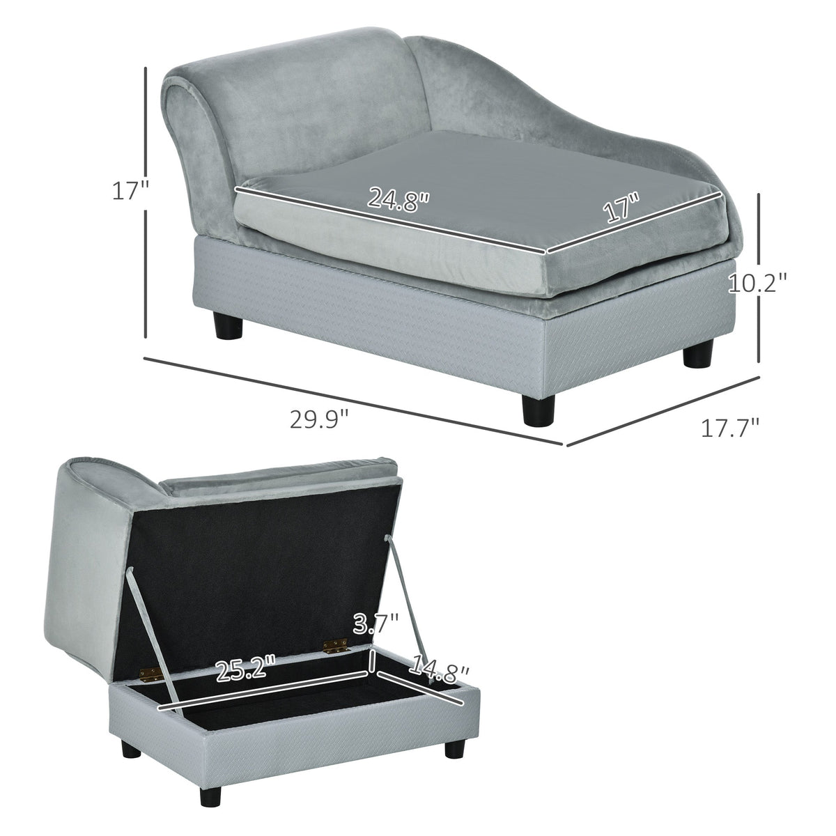 Luxury Fancy Dog Couch With Hidden Storage