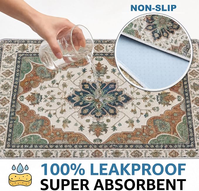 Washable Pee Pads for Dogs,Great Urine Absorbent Reusable Puppy Training Pads,Waterproof,Leak-Proof & Non-Slip Potty Pads for Whelping,Crate,Playpen,Bed.(Dark Teal Floral,48"x48")