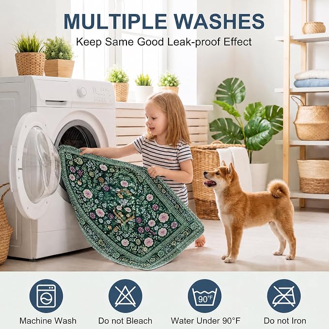 Washable Guinea Pig Pee Pads,Absorbent Reusable Guinea Pig Cage Liners,Waterproof,Leak-Proof & Non-Slip Potty Pads for Small Animals Rabbit Hamster Rat.(Midnight Garden Floral,24"x48")