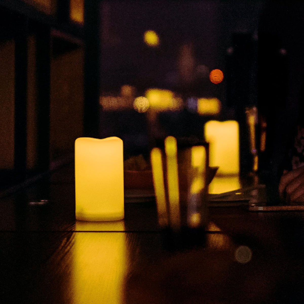 CANDLE CHOICE Waterproof Outdoor Battery Operated Flameless Candles with Remote Timer Plastic Flickering Fake Electric LED Pillars for Lantern Garden Wedding Christmas Decorations 3x5 Inches 2 PCS