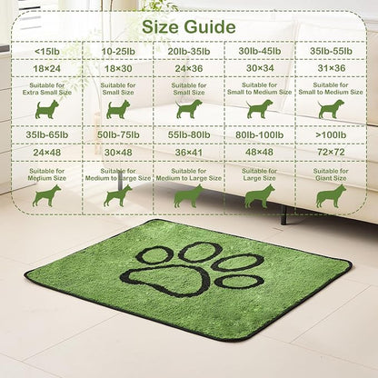 Reusable Dog Pee Pads, Washable Puppy Pads, Leak-Proof 24"x36" 2 Pack | Super Absorbent And Non-Slip Potty Training Pads, Soft Paw Print Plush Design, Ideal For Crates, Couch, Car Seats & Pet Beds