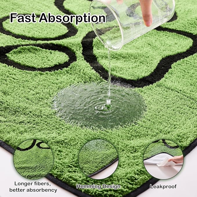 Reusable Dog Pee Pads, Washable Puppy Pads, Leak-Proof 48"x48" 2 Pack | Super Absorbent And Non-Slip Potty Training Pads, Soft Paw Print Plush Design, Ideal For Crates, Couch, Car Seats & Pet Beds