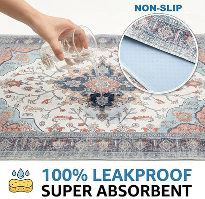 4PACK Washable Pee Pads for Dogs,Great Urine Absorbent Reusable Puppy Training Pads,Waterproof,Leak-Proof & Non-Slip Potty Pads for Whelping,Crate,Playpen,Bed.(Blue Floral,24"x36")