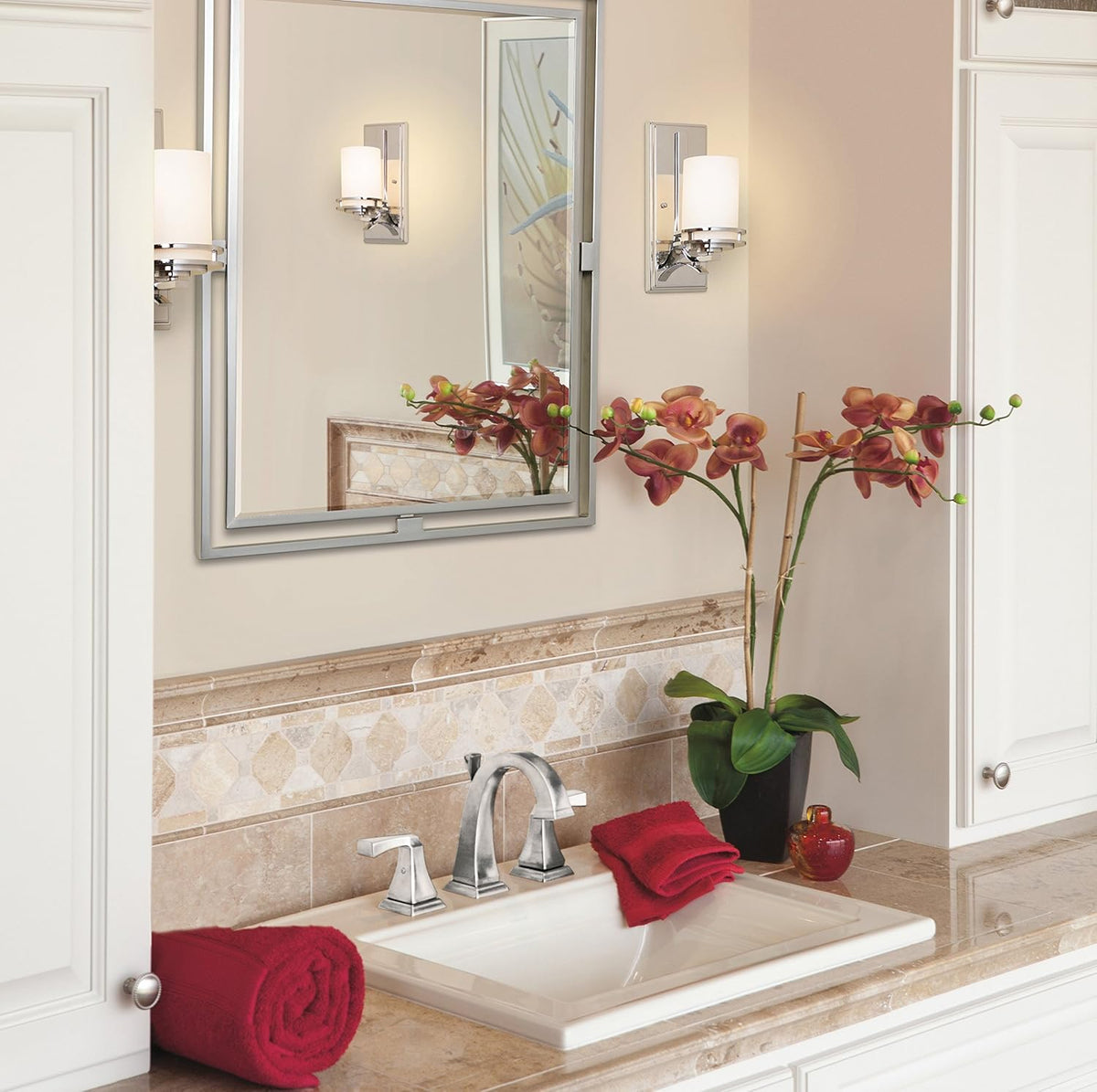 Kichler Hendrik 12" 1 Light Wall Sconce with Satin Etched Cased Opal Chrome