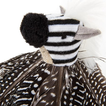 Petlinks HappyNip Zippy Zebra Feather Cat Toy, Contains Silvervine & Catnip - Black/White, One Size