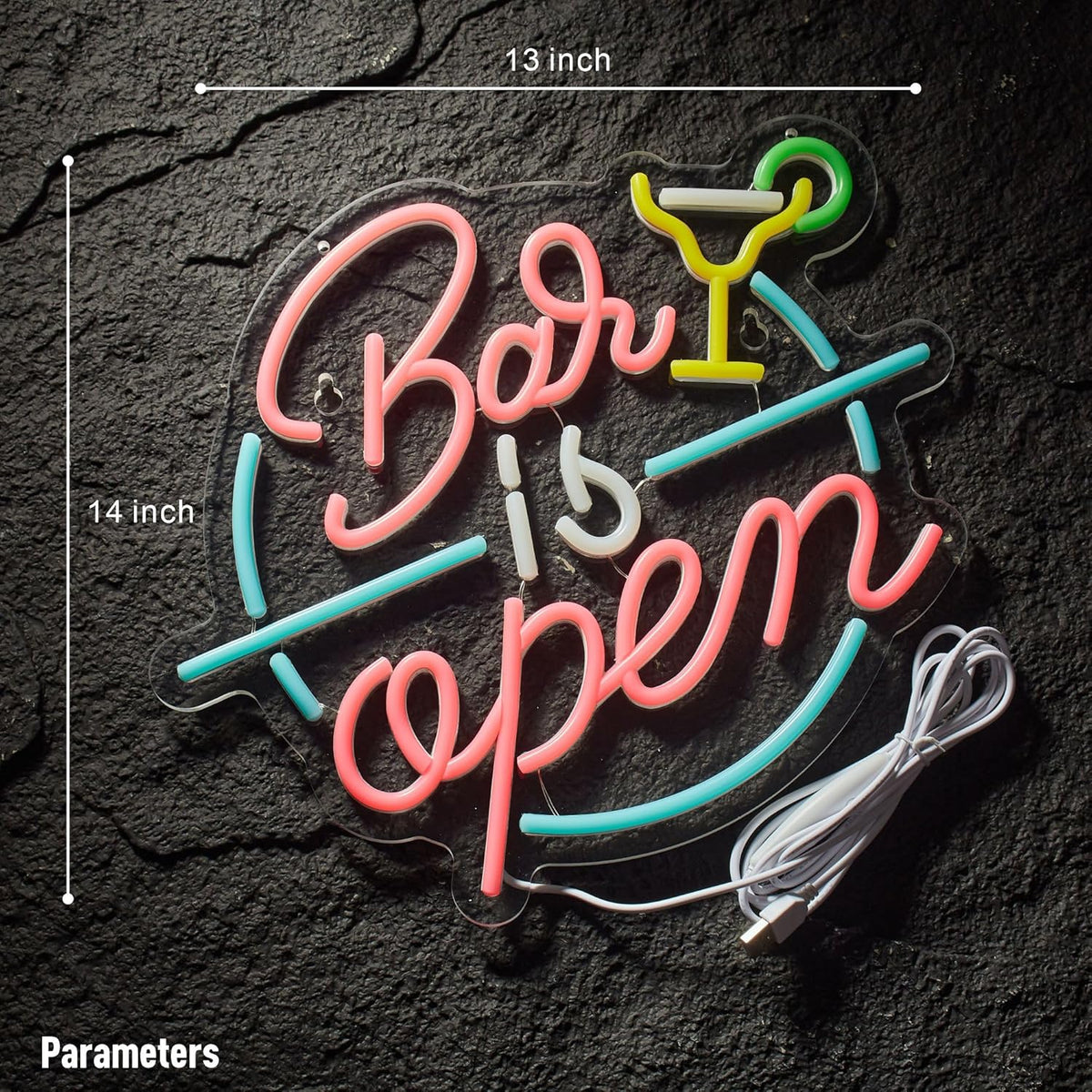 Bar Open Neon Sign for Wall Decor Open Beer Bar LED Light up Signs with Dimmer for Pub Party Man Cave Room Art Decor Gift