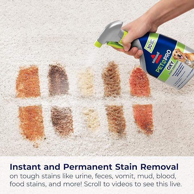 Bissell PET PRO OXY Stain Destroyer for Carpet and Upholstery, 22 oz, 2 pack, 17739