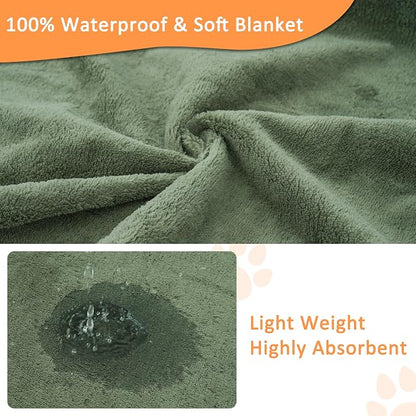 Bunlitent Washable Puppy Pads, 72'' x 72'', 3 Packs, Green, Extra Large | Non-Slip, Quick-Dry, Waterproof, Reusable, Quick Dry, For Puppy Senior Dog Incontinence Whelping