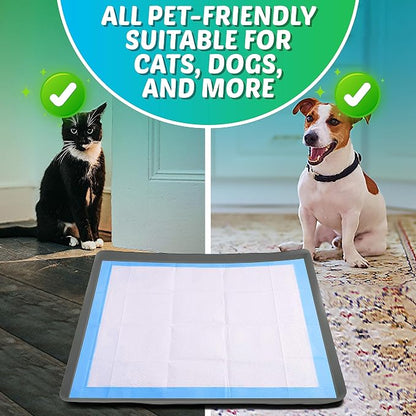 Dog Pee Pad Holder - Fits Up to 36” x 36” Pee Pad - 2 Pack - Grey | Stable Grip, Soft Edges, Quick Wipe Silicone Surface, Dog Pad Holder for Indoor Flooring Protection