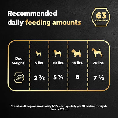 Cesar Warm Bowls Wet Dog Food Roasted Chicken Entrée, 2.7 oz. Trays (10 Count, Pack of 1)