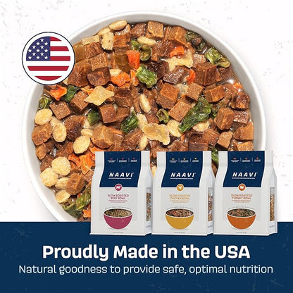 Natural Dog Food - Slow-Roasted Beef Bowl with Ancient Grains, Vegetables & Fruits - Ideal Wet/Dry Meal or Premium Dog Food Toppers for Picky Eaters (2 lbs)