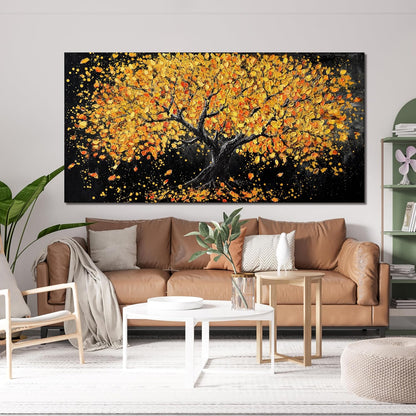 Canvas Wall Art Decor Wall Art Pictures for Living Room Artwork for Walls Black and Gold Wall Art Decor Tree of Life Wall Art Modern Wall Art Prints Art Work for Home Office Kitchen Wall Decor 24"X48"