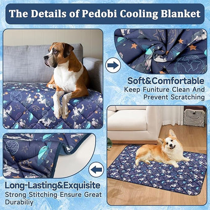 Premium Cooling Mat for Large Dogs - Washable Dog Cooling Throw Blanket，Durable Pet Mat for Cat, Soft Summer Blanket for Hot Weather, 28''x22''
