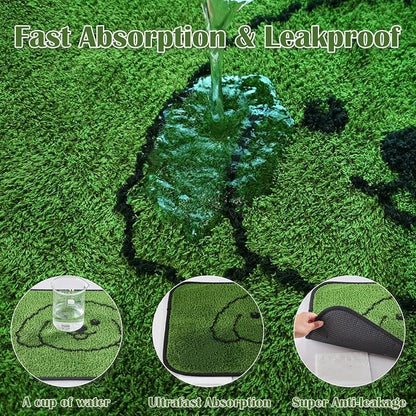 Reusable Puppy Pads , Washable Pee Pads for Dogs 18" x 24" 2 Pack | Super Absorbent & Leakproof Potty Training Pads, Plush Grass-Look With Non-Slip Backing For Crates, Playpens & Small Pets