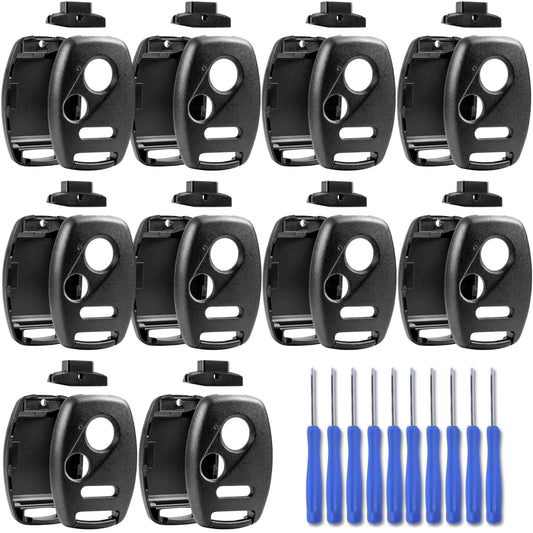 10X Honda Key Fob Cover / Key Fob Case - Replacement Key Shell - No Cutting, Transfer Blade & Internals - No Electronics - Accor