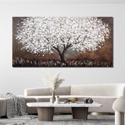 Canvas Wall Art Decor Artwork for Walls Large Black and White Wall Art Decor for Living Room Tree of Life Wall Art Vintage Tree Flower Wall Decor Art Paintings for Room Home Office Wall Decor 29"X58"