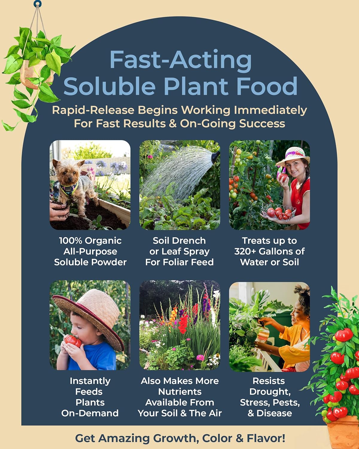 Organic Plant Magic - Truly Organic™ Fast-Acting Soluble Plant Food: All-Purpose Fertilizer Concentrate for All Flower Vegetable Herb Fruit Tree Shrub Container Garden & House Plants [5 lb Bucket]