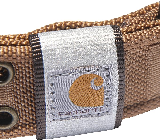 Carhartt Pet Fully Adjustable Wide Webbing Collar for Dogs, Heavy Duty Nylon for Walking & Training, Carhartt Brown, Large