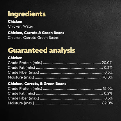 Cesar Simply Crafted Adult Wet Dog Food Meal Topper, Chicken and Chicken, Carrots & Green Beans Variety Pack, 1.3oz. (8 Count, Pack of 2)