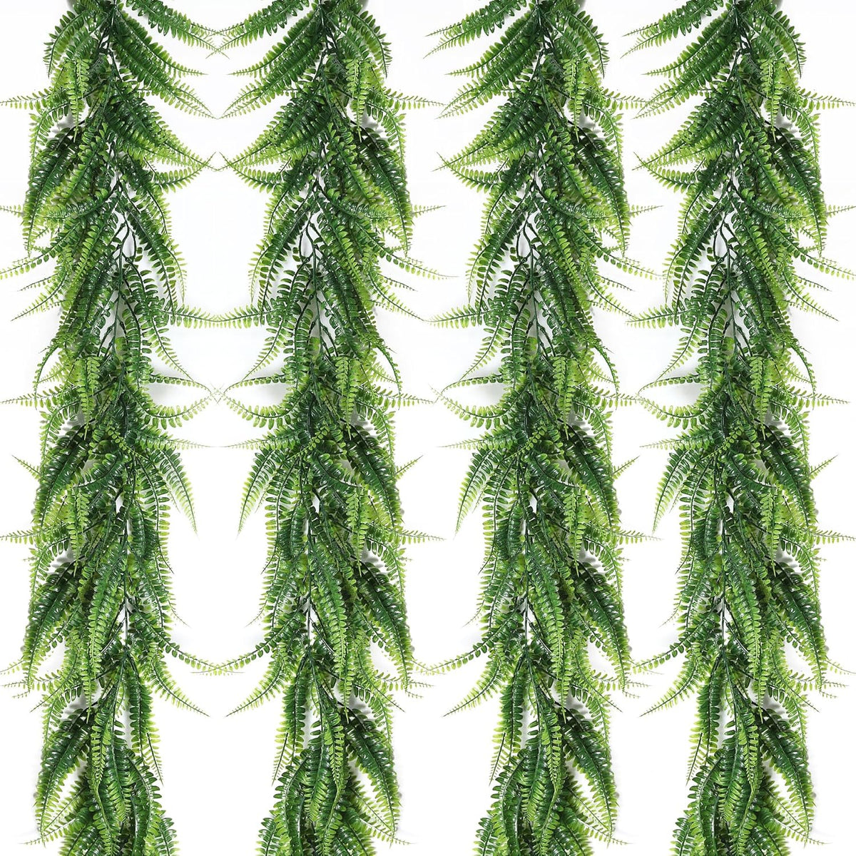 RECUTMS 4pcs Ferns Garland 6 FT Ivy Vines Fake Plant Artificial Hanging Plant Faux Boston Ferns Greenery Leaves Fake Vines for Outdoor Indoor Home Garden Decoration Party Table Wall Decoration(Green)
