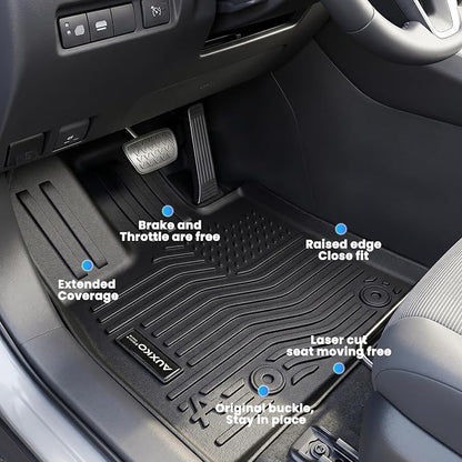 Auxko All Weather Floor Mats for Toyota rav4 Hybrid 2026 (Not for PHEV) TPE Rubber Liners Accessory for Toyota rav4 Hybrid 2026 Odorless Anti-Slip Mats Black