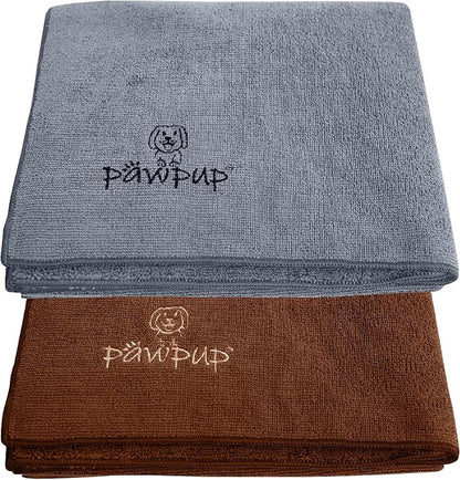 Dog Towels for Drying Dogs Super Absorbent Microfiber Pet Grooming Towel for Dogs, Cats and Other Pets (40 x 24 Inches, Brown and Grey)