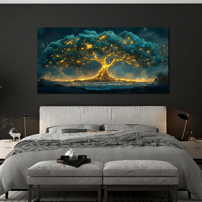 Canvas Wall Art Decor Artwork for Walls Green Gold Wall Art Decor Tree of Life Wall Art for Living Room Tree Wall Decor Art Wall Art Paintings Prints Art Work for Room Home Office Wall Decor 20" X 40"