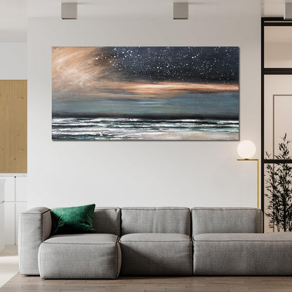 Canvas Wall Art Decor Artwork for Walls Coastal Beach Wall Art Decorations Canvas Modern Art Wall Decor Nature Starry Night Wall Art Prints Art Work for Home Office Kitchen Wall Decor 20"X40"