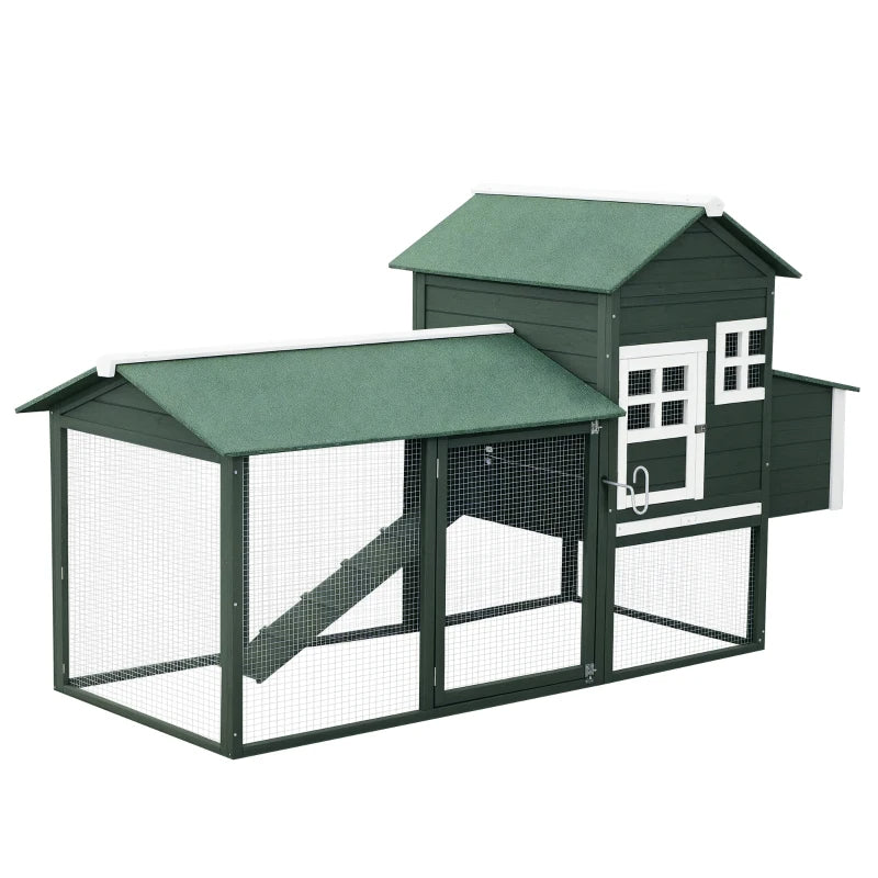 Wooden Chicken Coop, Hen House Outdoor With Run Nesting Box, Asphalt Roof, Removable Tray, Multiple Packages Shipped. Please Pay Attention To The Dimensions And Weight In The Details.