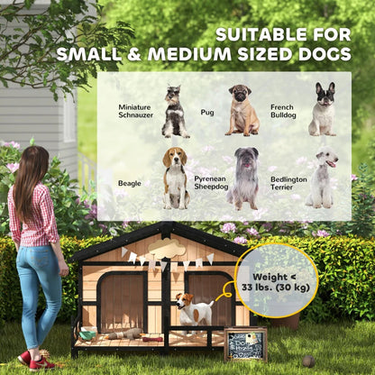 Dog House Outdoor, Wooden Dog Kennel Weatherproof With Porch, Openable Roof, Multiple Packages Shipped. Please Pay Attention To The Dimensions And Weight In The Details.