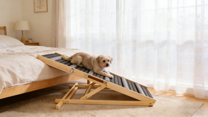2026 Upgraded Dog Ramp for Couch, Small Dog Ramp for Sofa, 6 Adjustable Height from 14'' to 25", Portable Stable Pet Steps with Non-Slip Pad, Pet Ramps Use for Sofa Couch Stairs