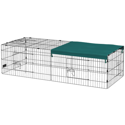 73" Small Animal Playpen with with Roof for Rabbits, Chicken, Chinchillas for Indoor/Outdoor Use, Green