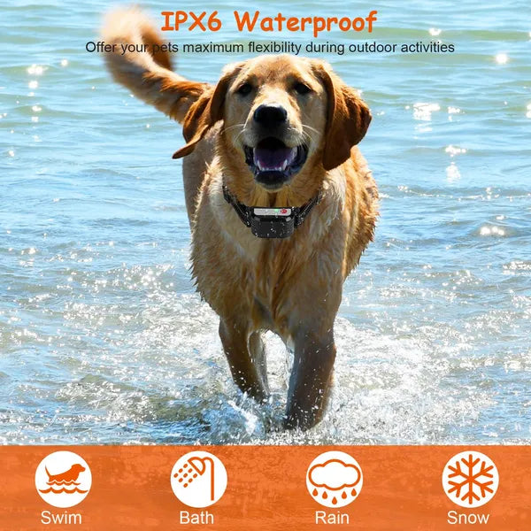 990FT Range Dog Wireless Fence Remote Training Collar IPX6 Waterproof Receiver With 0-9 Levels Beep Vibration Shock Mode 4 Channels Rechargeable Transmitter System