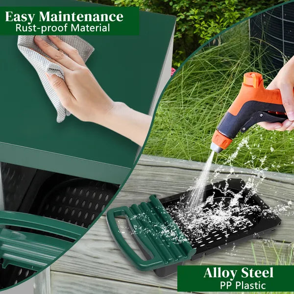 2 Compartment Roll Out Chicken Nesting Box With Plastic Basket, Egg Nest Box Chicken Laying Box Hens Chicken Coop Box, Green