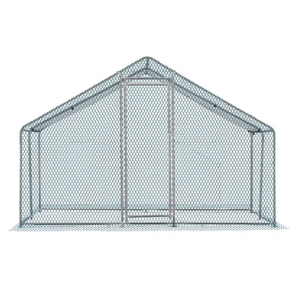 10 X 10 Ft Large Metal Chicken Coop, Walk-in Poultry Cage Chicken Hen Run House With Waterproof Cover, Rabbits Cats Dogs Farm Pen For Outdoor Backyard Farm Garden(SAME AS09877689)