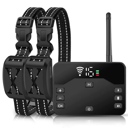 2 In 1 Wireless Electric Dog Fence Waterproof Pet Shock Boundary Containment System Electric Training Collar With 2 Receiver Collars For Small Medium Large Dogs
